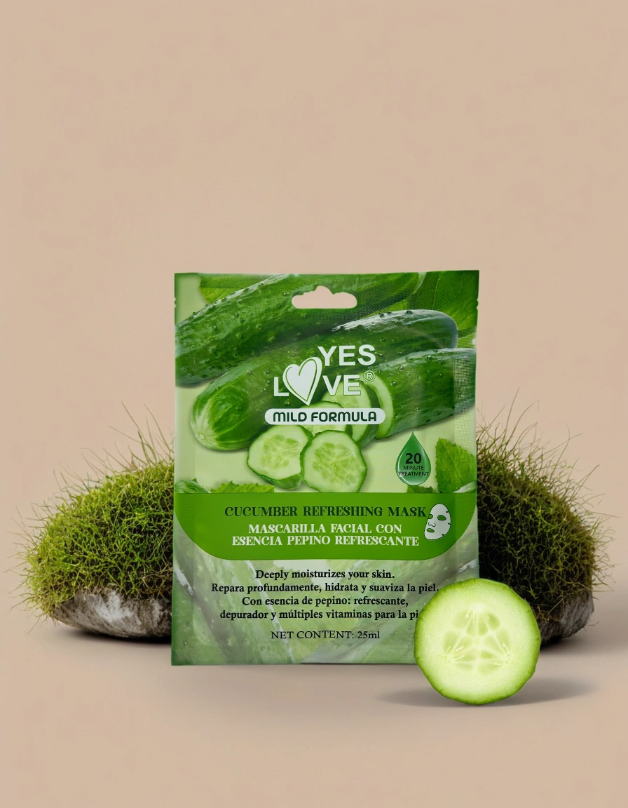 Masque Visage Concombre – Hydratation & Fraîcheur – 20 min – 25ml