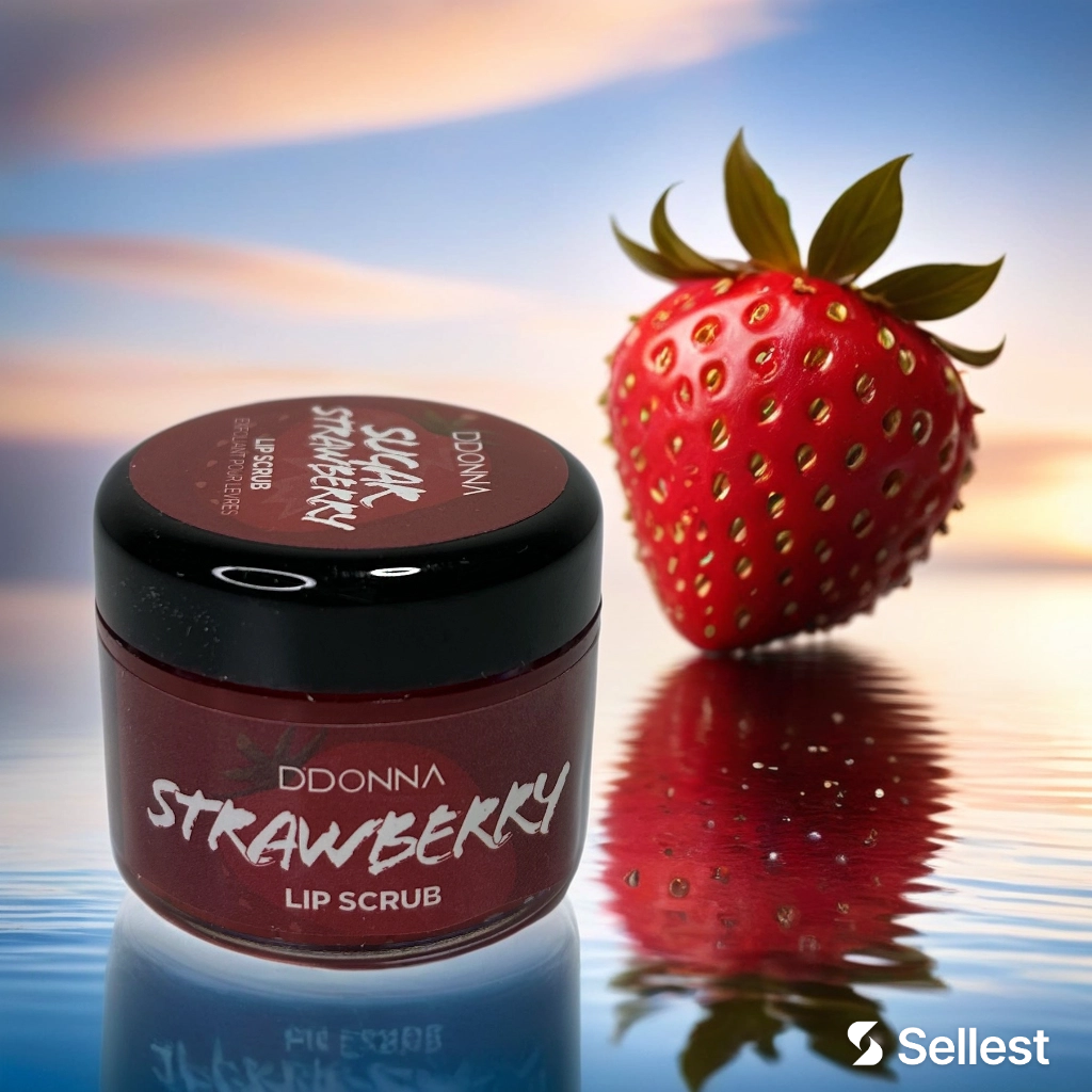 Exfoliant Lèvres au Sucre & Fraise – DDONNA Strawberry Lip Scrub